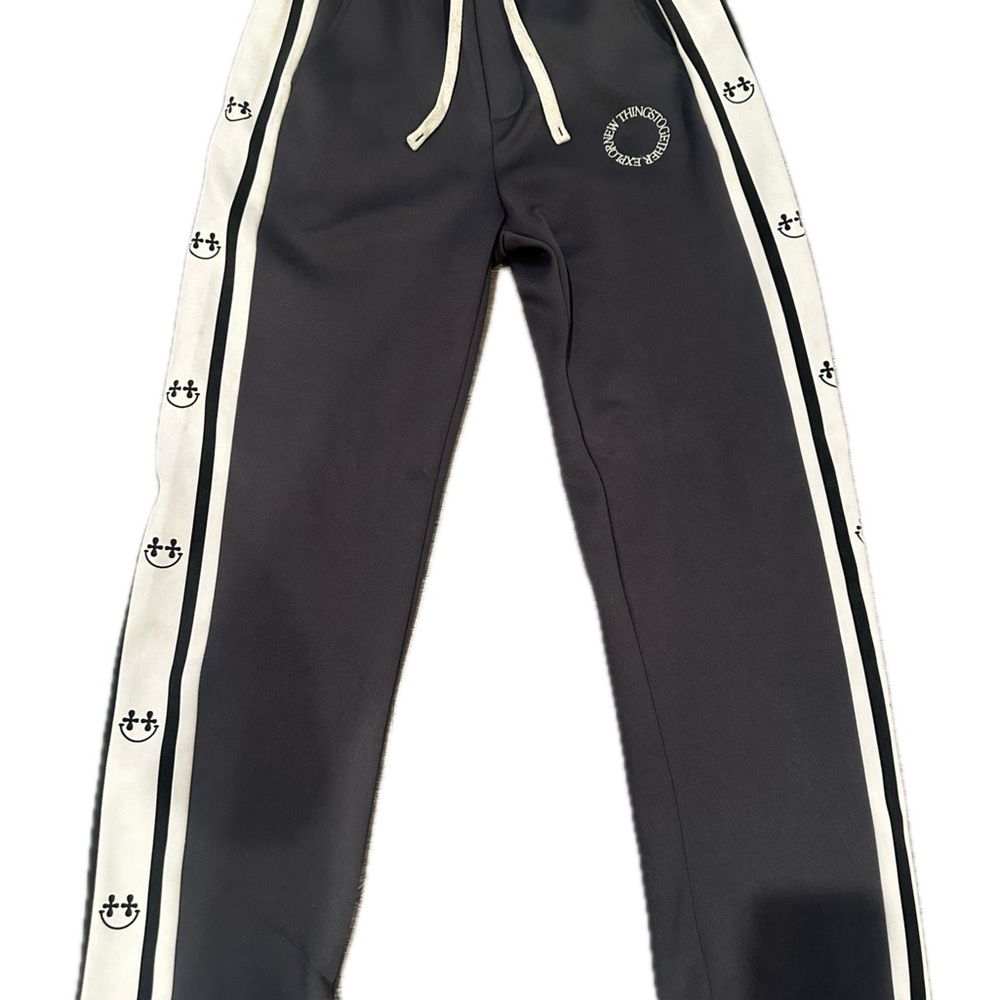 Men's Black and White Joggers